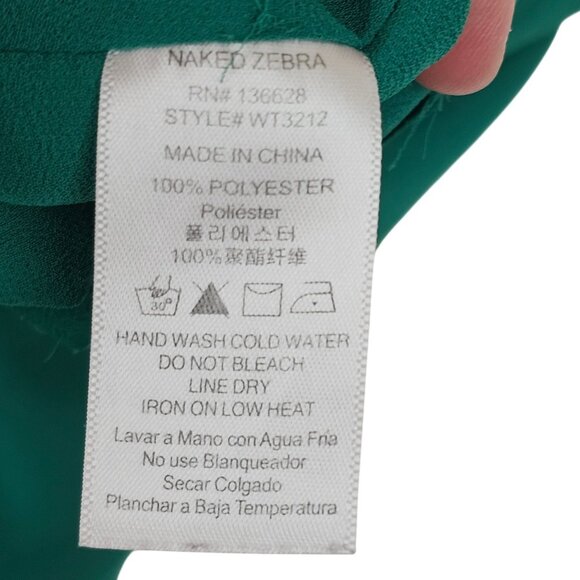 Festive Holiday Christmas Party Y2K Layer Tier Raw Edge Sheer Top Taroo Green SM - Picture 8 of 14